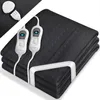 A folded black electric heated blanket with two white controllers and cords. Náhľad obrázku produktu
