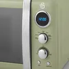 Close-up of the control panel and door of a retro-style digital microwave. Voir les images du produit