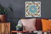 MuchoWow® Poster Mandala - Orange - Blau - Muster 50x50 cm Produktbild-Vorschau 2