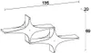 A technical drawing of a black wall shelf with dimensions indicated. Anteprima dell’immagine prodotto