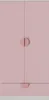 A front view of a pink children's wardrobe with two doors and a drawer. Anteprima dell’immagine prodotto