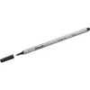 A single black fineliner pen with its cap off, lying on a white background. Anteprima dell’immagine prodotto