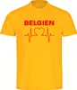 multifanshop Kinder T-Shirt - Belgien - Herzschlag, gelb, Produktbild-Vorschau 1