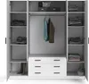 Spell Kleiderschrank B183 cm 4 Türen und 3 Schubladen weiß. Produktbild-Vorschau 8