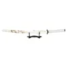Katana decorativa in bambù, bianca, con drago e fodero Anteprima dell’immagine prodotto 4