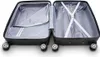 An open black suitcase with a white background. Produktbild-Vorschau