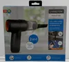 The image shows the retail packaging of a Livington PocketVac handheld vacuum cleaner with a blower function. Produktbild-Vorschau