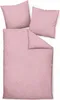 A pink duvet cover and two pillowcases are laid out flat on a white background. Produktbild-Vorschau