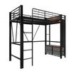 Sweiko lit mezzanine, 90 x 200cm, cadre en fer , Avec barre Voir les images du produit 16
