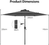 Ombrellone KOMFOTTEU da 230 cm con luci a LED, ombrellone Anteprima dell’immagine prodotto 7