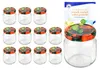 12er Set Rundglas 212 ml nieder To 66 Obst Dekor Deckel Produktbild-Vorschau 1