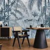 Muralo Vlies Fototapete blaue BLÄTTER Beton tropische Produktbild-Vorschau 6