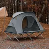 SoBuy Campingzelt OGS60-L-HG im Waldcamping mit Kiesboden und weiterem Zelt im Hintergrund Anteprima dell’immagine prodotto