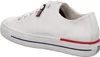 A side view of a white leather sneaker. Produktbild-Vorschau