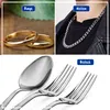 A collage of images showing rings, a necklace, and cutlery. Produktbild-Vorschau