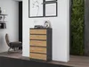VBChome Kommode mit 5 Schubladen 70 x 40 x 110 cm Eiche Produktbild-Vorschau 7