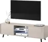 A modern TV lowboard with a television on top. Produktbild-Vorschau