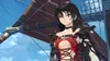 A female anime character stands on a ship with a blue sky and clouds in the background. Produktbild-Vorschau
