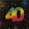 12 Servietten Geburtstag 40 schwarz bunt Produktbild-Vorschau 1