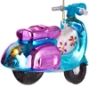 A glass ornament shaped like a colorful retro scooter. Produktbild-Vorschau