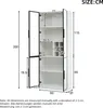 A diagram of a white cabinet with dimensions indicated by numbers and lines. Voir les images du produit