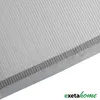 A close-up view of a ribbed, translucent material with a gray band along the bottom edge, featuring a logo and text in the bottom right corner. Produktbild-Vorschau