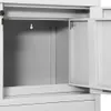 Interior view of a gray metal office cabinet with one door open. Anteprima dell’immagine prodotto