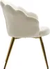 Chaise de salle à manger tulipe velours blanc | Wohnling Voir les images du produit 3