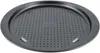 A round, perforated pizza pan with a raised rim and two handles on opposite sides. Produktbild-Vorschau