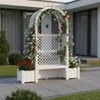 KHW Gartenbank Amsterdam mit Rosenbogen und Spalier weiß Produktbild-Vorschau 2