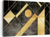 Bild auf Leinwand - Leinwandbild - 3 Teile - Golden Schwarz Produktbild-Vorschau 1