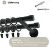 Techno 240 cm Doppelte Gardinenstange Schwarz 19 mm aus Produktbild-Vorschau 8