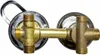 A close-up studio shot of a brass diverter valve with threaded connections. Produktbild-Vorschau