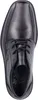 A top-down view of a black leather shoe. Podgląd zdjęcia produktu