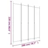 A diagram showing the dimensions of a white screen divider. Produktbild-Vorschau