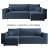 Two views of a blue sectional sofa. Produktbild-Vorschau