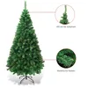 A full shot of a green artificial Christmas tree with close-up insets highlighting its features. Produktbild-Vorschau