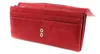 A red leather wallet is shown against a white background. Produktbild-Vorschau