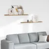 vidaXL Nástenná polička, 2 ks, hnedá, 115 x 9 x 3 cm, Náhľad obrázku produktu 2