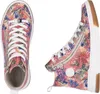 A pair of high-top sneakers with a floral pattern. Voir les images du produit