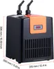 A black and orange aquarium chiller with dimensions indicated by measurement lines. Produktbild-Vorschau