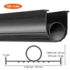 A close-up view of a black rubber garage door seal with measurement diagrams. Náhled obrázku produktu
