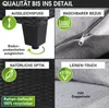 A collage of four close-up images highlighting product features, with text overlays. Produktbild-Vorschau