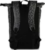 The back view of a roll-top rucksack with a leopard print pattern. Produktbild-Vorschau