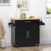 HOMCOM Kitchen Island Kitchen Cart na kółkach z blatem Podgląd zdjęcia produktu 2
