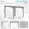 Wandmontierter Pavillon 2,4 x 3 m Grau verzinktes Stahldach Produktbild-Vorschau 2