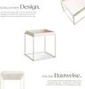 A product image with descriptive text and multiple views of a side table. Produktbild-Vorschau