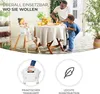 A family is having a meal outdoors, with a father and son preparing food and a baby in a high chair. Produktbild-Vorschau