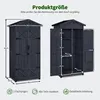 A diagram showing the dimensions of a garden shed. Produktbild-Vorschau