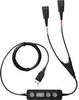 A black headset with two connectors and a USB cable is laid out on a white background. Anteprima dell’immagine prodotto